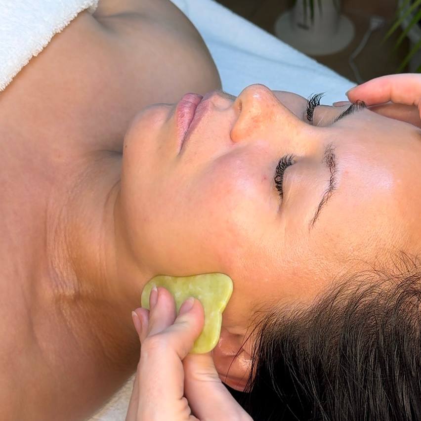 Guasha face massage jaw relaxation