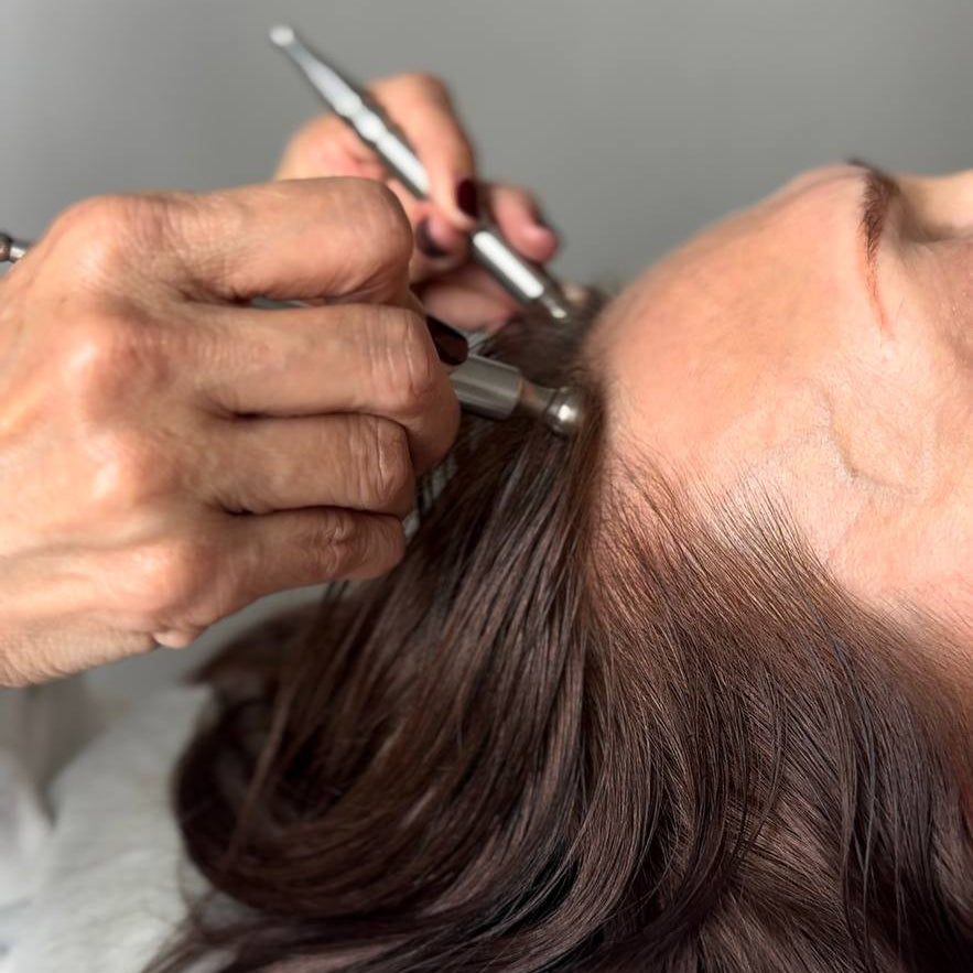 Facial acupressure and reflexology at ReBloom – targeted scalp stimulation for nervous system balance

